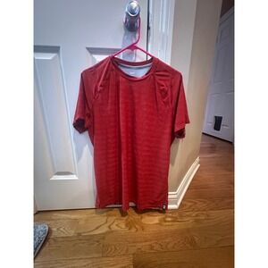SAXX Hot Shot Tech Tee Red Mens Medium DropTemp Cooling Performance Active Shirt